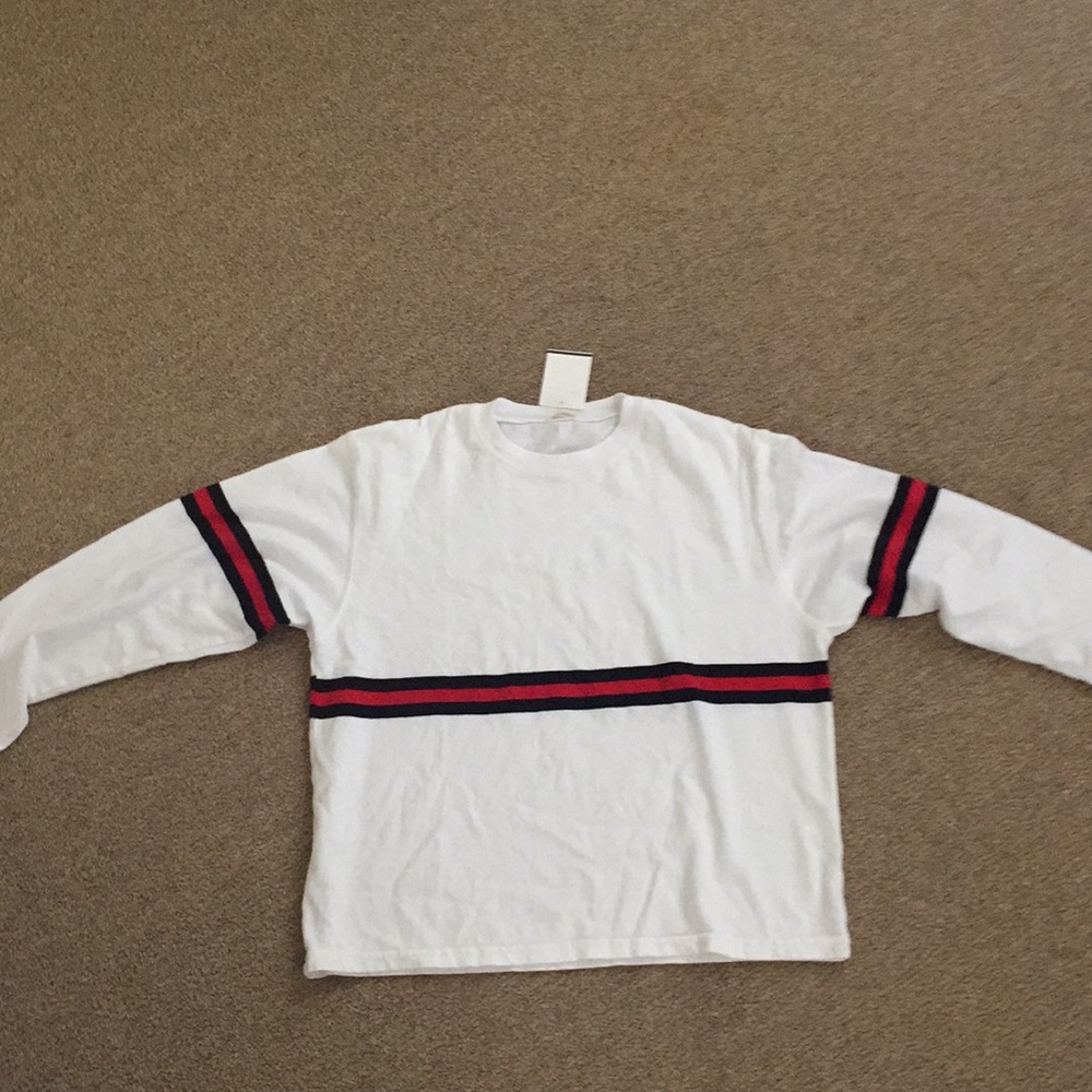 Brandy Melville blue/red stripe long sleeve